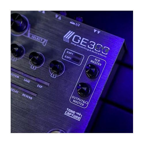  MOOER GE300 Lite Guitar Amp Modelling Multi Effects Processor, FX LOOP, Cab Sim, IR Loader, Tone Capture, Full Complement of Classic and Modern Effects for Stage and Studio