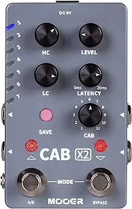 MOOER CAB X2 Dual Footswitch Cab Sim IR Loading Stereo Cabinet Simulation Pedal with 14 Presets Slots Supporting Software Editing