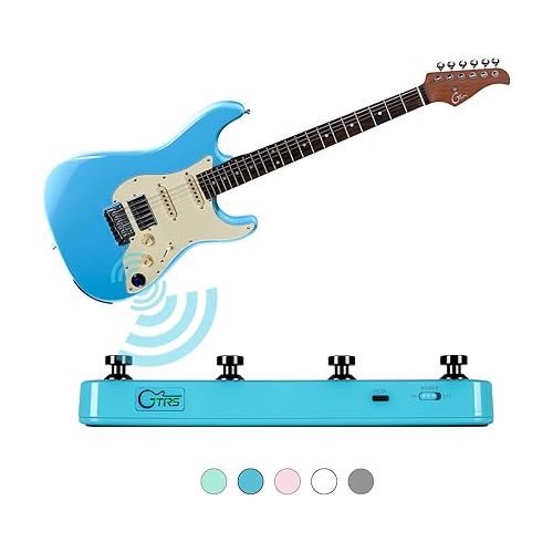 MOOER GWF4 Wireless Footswitch Controller for P1, SD30i, Hornet 05i, GTRS Guitar, Change Preset, Loop, Drum, with Tap Tempo for Delay Effects(GWF4 Blue)