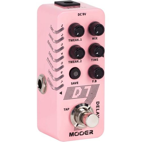  MOOER D7 Delay Guitar Pedal with 6 Different Delay Tape And 150s Looper Recording, Multi Asjustable Function, Surpport Tap Tempo, Trail On/Off, Storable Presets