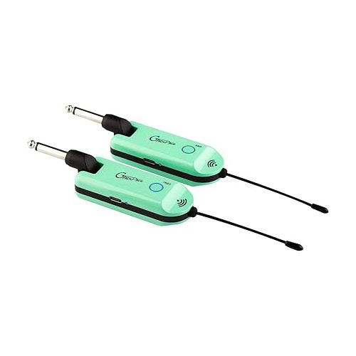  MOOER GWU4 UHF Wireless System Transmiter Reciever, 4 Channels Rechargeble for Electric Guitar Instrument, Bass Guitar, Guitar Amp(Green))