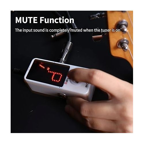  MOOER Tuner Pedal, Baby Tuner Guitar Pedal Mute Function Micro Tuner Tuning Pedal for Electric instruments Electro-Acoustic Instruments