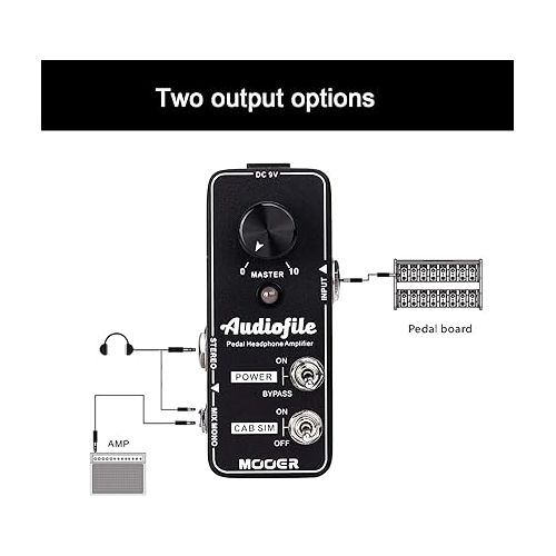  MOOER Audiofile Guitar Headphone Amp Analog, Access to Effects Circuits, Buffer/Clean Boost for Electric Guitar/Bass