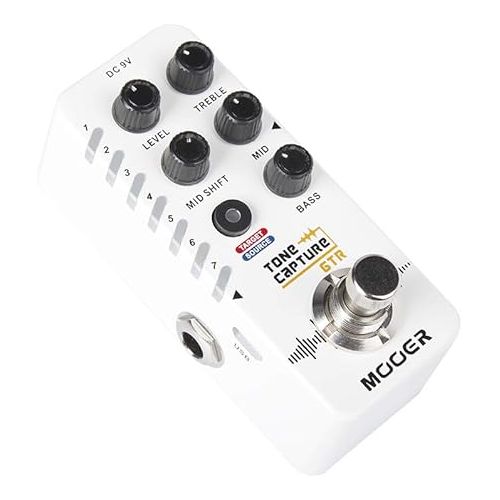  MOOER Tone Capture GTR Guitar Pedal Capturing Target Guitar’s Tone, with EQ Adjustment, 7 Preset Slots, Ture Bypass/Buffer Bypass