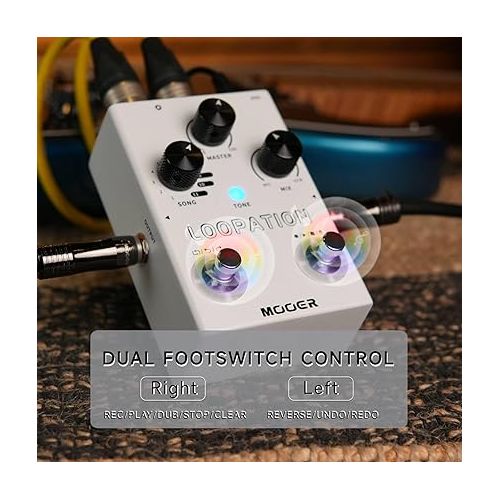  MOOER Looper Vocal Effects Processor Guitar Voice Pedal Vocal Stompbox Microphone Amplifier for Live Singing Streaming Recording (MVP3)