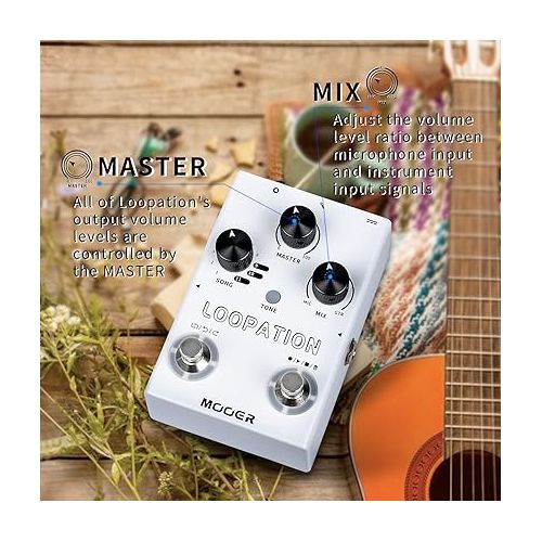  MOOER Looper Vocal Effects Processor Guitar Voice Pedal Vocal Stompbox Microphone Amplifier for Live Singing Streaming Recording (MVP3)