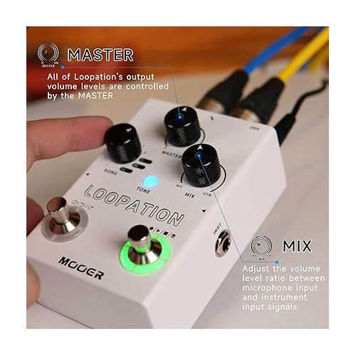  MOOER Looper Vocal Effects Processor Guitar Voice Pedal Vocal Stompbox Microphone Amplifier for Live Singing Streaming Recording (MVP3)