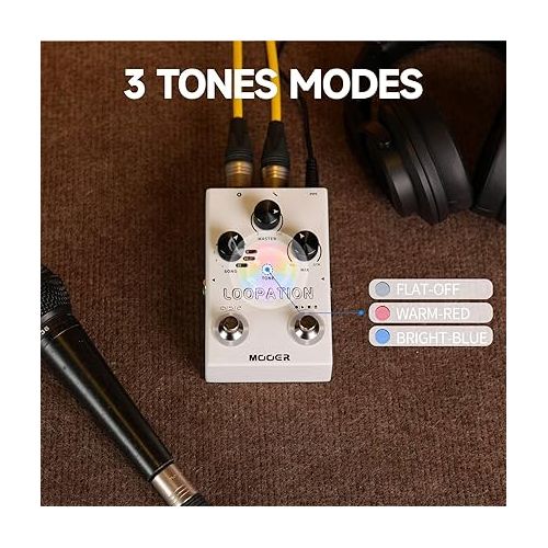  MOOER Looper Vocal Effects Processor Guitar Voice Pedal Vocal Stompbox Microphone Amplifier for Live Singing Streaming Recording (MVP3)