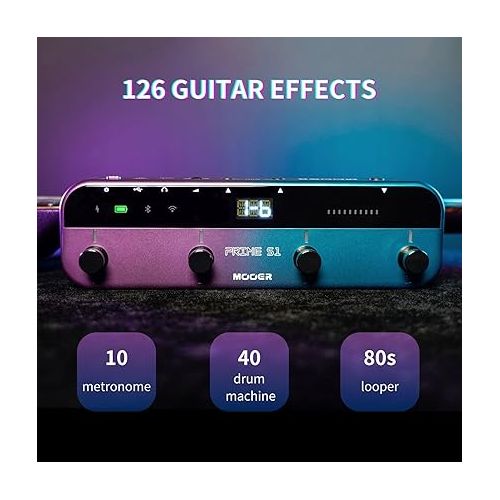  MOOER Prime S1 Multi-Effects Processor, Stereo Electric Guitar Pedals with Wireless Footswitch Controller 2 IN 1 126 Guitar Effects Tuner 10 Metronome 40 Drum Machine 80s Looper OTG USB Recording