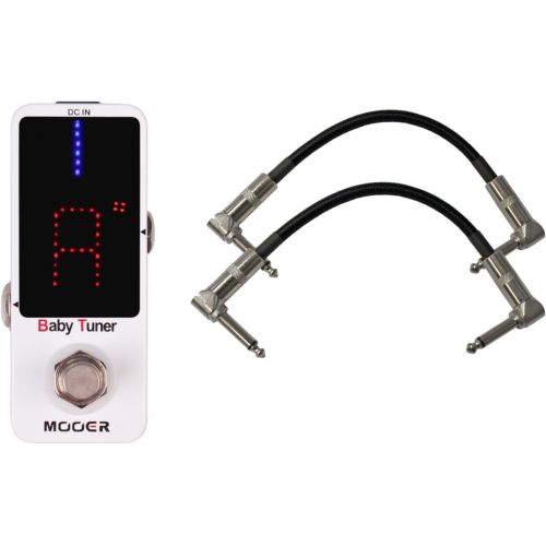  Mooer Baby Tuner Guitar Pedal Stomp Box w/ (2) 6 Patch Cables