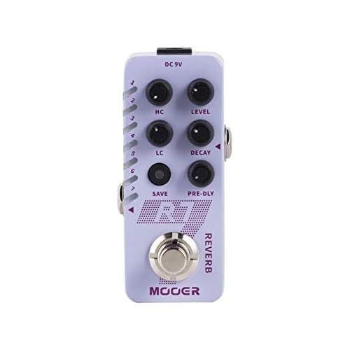  MOOER R7 Reverb 7 Different, Rich and Classic Reverb Types from the Church to Cave Reverb in a Compact Metal Shell with High Cut, Low Cut, Trail On Function