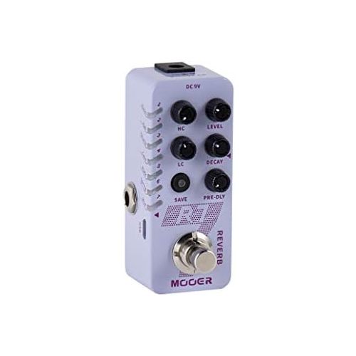  MOOER R7 Reverb 7 Different, Rich and Classic Reverb Types from the Church to Cave Reverb in a Compact Metal Shell with High Cut, Low Cut, Trail On Function