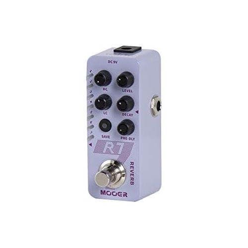  MOOER R7 Reverb 7 Different, Rich and Classic Reverb Types from the Church to Cave Reverb in a Compact Metal Shell with High Cut, Low Cut, Trail On Function