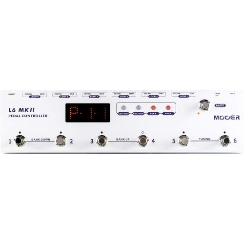  MOOER Pedal Controller L6 MKII Programmable Loop Switcher with 6 loops, Mute Function, Pre-position Buffer, Post-position Buffer