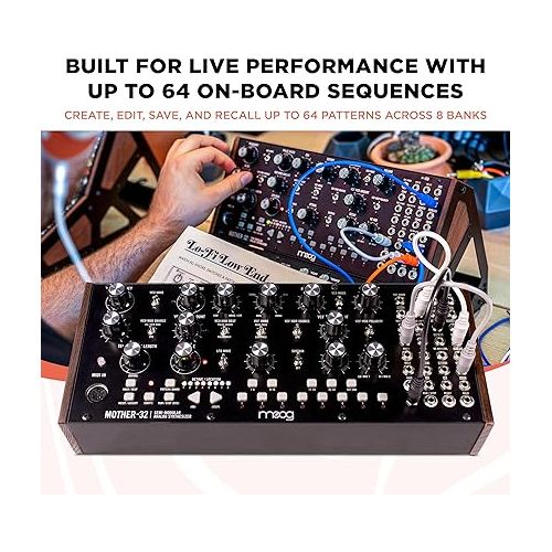  MOOG Mother-32 Semi-Modular Eurorack Analog Synthesizer with 32-Step Sequencer, VC Oscillator and Ladder Filter, MIDI in, Extended Patchbay, CV Jack