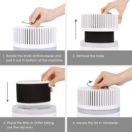  MOOKA Air Purifier for Home, 3-in-1 True HEPA Filter Air Cleaner for Bedroom and Office, Odor Eliminator for Allergies and Pets, Smoke, Dust, Mold, 3D Filtration, Night Light