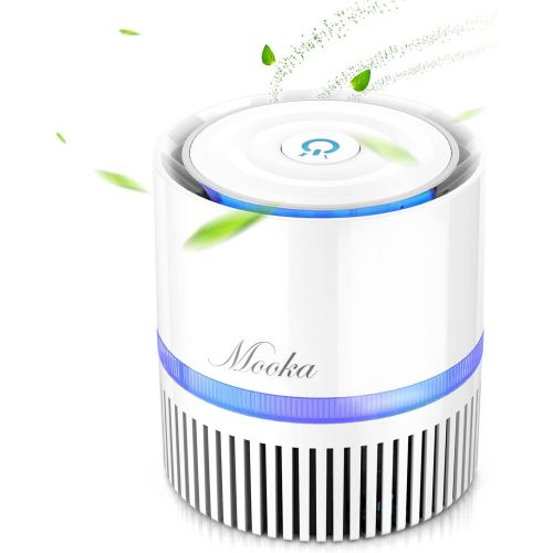  MOOKA Air Purifier for Home, 3-in-1 True HEPA Filter Air Cleaner for Bedroom and Office, Odor Eliminator for Allergies and Pets, Smoke, Dust, Mold, 3D Filtration, Night Light