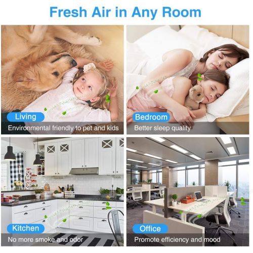  MOOKA Air Purifier for Home, 3-in-1 True HEPA Filter Air Cleaner for Bedroom and Office, Odor Eliminator for Allergies and Pets, Smoke, Dust, Mold, 3D Filtration, Night Light