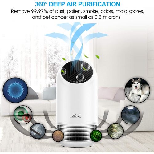  MOOKA Air Purifiers for Large Room, H13 HEPA Air Purifiers for Pets Allergies Smoke Mold, Air Cleaner for Bedroom Office Kitchen Living Room