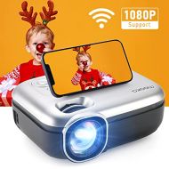 MOOKA WiFi Projector, 1080P Full HD Supported 200 Video Projector, 8000L Mini Projector, Movie Home Theater for TV Stick, Video Games, HDMI/USB/AUX/AV/PS4, iOS Android Smartphone S