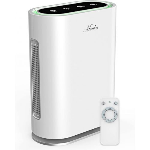  MOOKA TRUE HEPA+ Air Purifier, Auto Mode, Built-in Sensor, Activated Carbon, UV Enhanced 6-Point Air Filter, Large Room 1,750 Sq Ft, Remove 99.97% Allergies Smoke Odor Dust Pollen