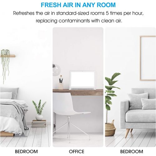  [아마존베스트]Mooka True HEPA Air Purifier for Large Room Up to 323ft², Ozone Free Air Cleaner for Allergies, Pets, Smokers, Mold, Odor Eliminator for Bedroom Office, Filter Reminder & Timer