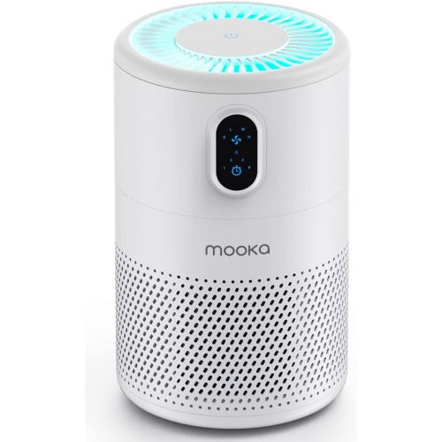  MOOKA Air Purifier for Home Large Room up to 430ft2, H13 True HEPA Air Filter Cleaner, Odor Eliminator, Remove Allergies Smoke Dust Pollen Pet Dander, Night Light(Available for Cal