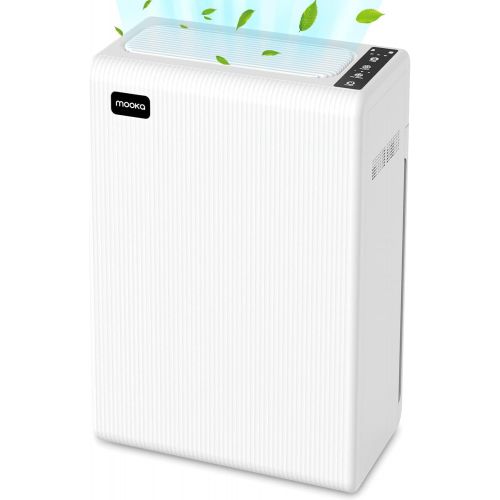  MOOKA Air Purifier for Home Large Room up to 969ft², H13 True HEPA Filter Cleaner for Allergies and Pets, Smokers, Pollen, Dust, Quiet Odor Eliminators for Bedroom, E-300L (White)