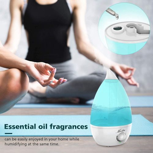  Mooka Humidifiers 2-in-1 Cool Mist Humidifier Diffuser for Baby Home Bedroom Office, 2L Essential Oil Diffuser with Adjustable Mist Output, Waterless Auto-Off, Whisper-Quiet, Up to