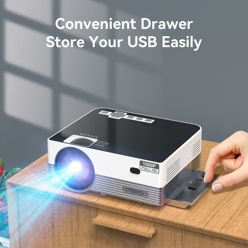  Native 1080P WiFi Bluetooth Projector, MOOKA Upgraded 8500L HD Video Projector with Carrying Bag,Support 4K &300“ Display,Mini Outdoor Movie Projectors Compatible with iOS/Android/