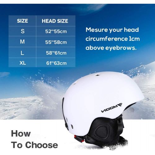  [아마존 핫딜] MOON Ski Helmets Men Women Youth, 350g with Chin Care Removable Thickened Earmuffs 11 Vents, for Sking Skateboarding Snowboarding Winter Extreme Sports