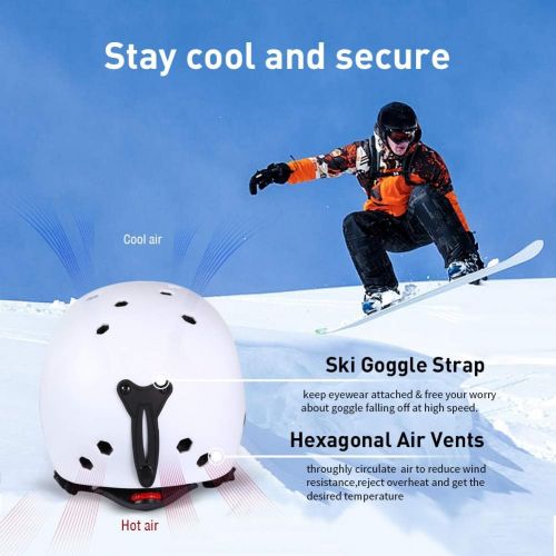  [아마존 핫딜] MOON Ski Helmets Men Women Youth, 350g with Chin Care Removable Thickened Earmuffs 11 Vents, for Sking Skateboarding Snowboarding Winter Extreme Sports