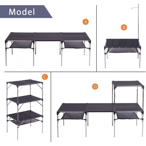  [아마존베스트]MOON LENCE Lightweight Portable Camping Table Compact Outdoor Aluminum Folding Table for Picnic Climbing