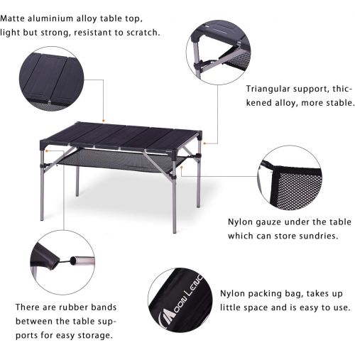  [아마존베스트]MOON LENCE Lightweight Portable Camping Table Compact Outdoor Aluminum Folding Table for Picnic Climbing