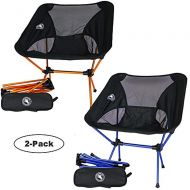 MOON Bigfoot Outdoor Ultralight Backpacking Chair (2-Pack; 1 Orange + 1 Dark Blue)