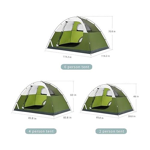  MOON LENCE 2/4 Person Tent for Camping,Waterproof Tent for Backpacking,Outdoor Dome Tent with Windproof