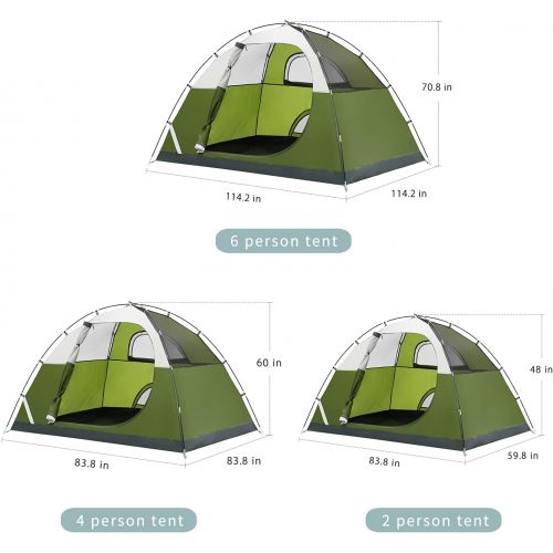  MOON LENCE Camping Tent 2/4Person Family Tent Double Layer Outdoor Tent Waterproof Windproof Anti-UV …