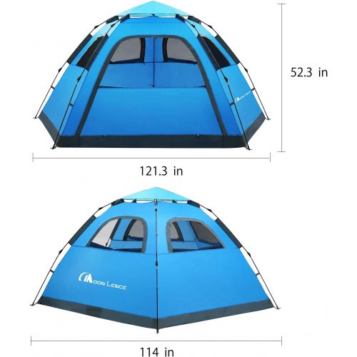  [아마존베스트]MOON LENCE Instant Pop Up Tent Family Camping Tent 4-5 Person Portable Tent Automatic Tent Waterproof Windproof for Camping Hiking Mountaineering