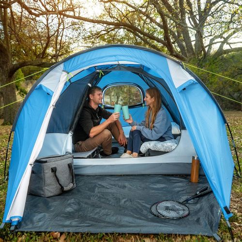  [아마존베스트]MOON LENCE Outdoor Camping Tent 3 to 4 Person Tent with Screen Room Double Doors & Double Layer Waterproof Design 2000MM