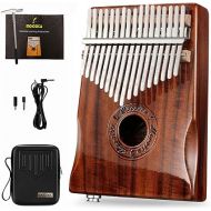 MOOZICA 17-Key EQ Kalimba, Solid Koa Wood Electric Kalimba Thumb Piano With Built-in Pickup and Professional Kalimba Case (K17K-EQ)