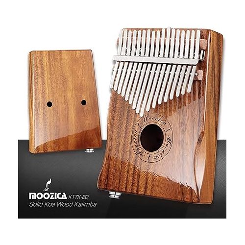  MOOZICA 17-Key EQ Kalimba, Solid Koa Wood Electric Kalimba Thumb Piano With Built-in Pickup and Professional Kalimba Case (K17K-EQ)