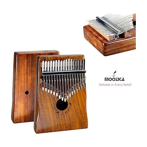  Moozica 17 Keys Kalimba Marimba, Solid Koa Wood Professional Thumb Piano Musical Instrument Gift (Koa-K17K)