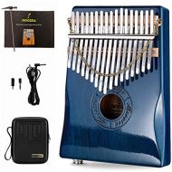 Moozica 17-Key EQ Kalimba, Electric Finger Thumb Piano Built-in Pickup With 6.35mm Audio Interface and Professional Kalimba Case (Mahogany-EQ)