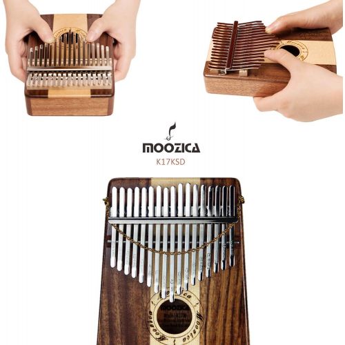  MOOZICA 17 Key Kalimba, Solid Koa Wood Thumb Piano Marimba Musical Gift With Protective Case and Learning Instruction (KK17SD)