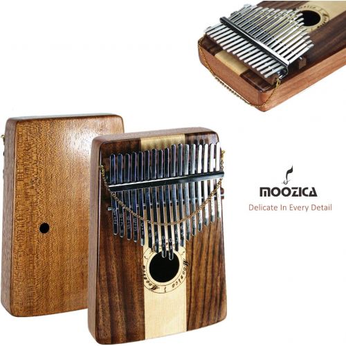  MOOZICA 17 Key Kalimba, Solid Koa Wood Thumb Piano Marimba Musical Gift With Protective Case and Learning Instruction (KK17SD)