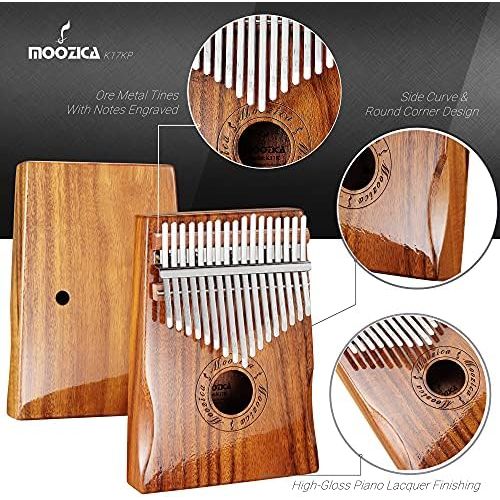  Moozica 17 Keys Kalimba Marimba, Professional Thumb Piano Sanza Mbira Musical Instrument Gift (Mahogany-K17M)