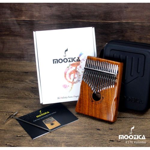  Moozica 17 Keys Kalimba Marimba, Solid Koa Wood Professional Thumb Piano Musical Instrument Gift (Koa-K17K)