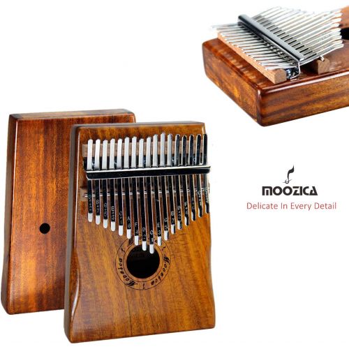  Moozica 17 Keys Kalimba Marimba, Solid Koa Wood Professional Thumb Piano Musical Instrument Gift (Koa-K17K)