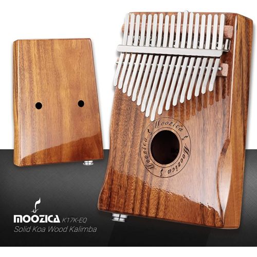  [아마존베스트]Moozica 17-Key EQ Kalimba, Electric Finger Thumb Piano Built-in Pickup With 6.35mm Audio Interface and Professional Kalimba Case (Koa-EQ)