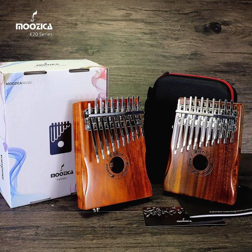  [아마존베스트]MOOZICA Kalimba Solid Koa Wood 20 Keys Professional Kalimba, Double-layer 20-key Thumb Piano With Kalimba Hardcase and Learning Instruction (K20K)